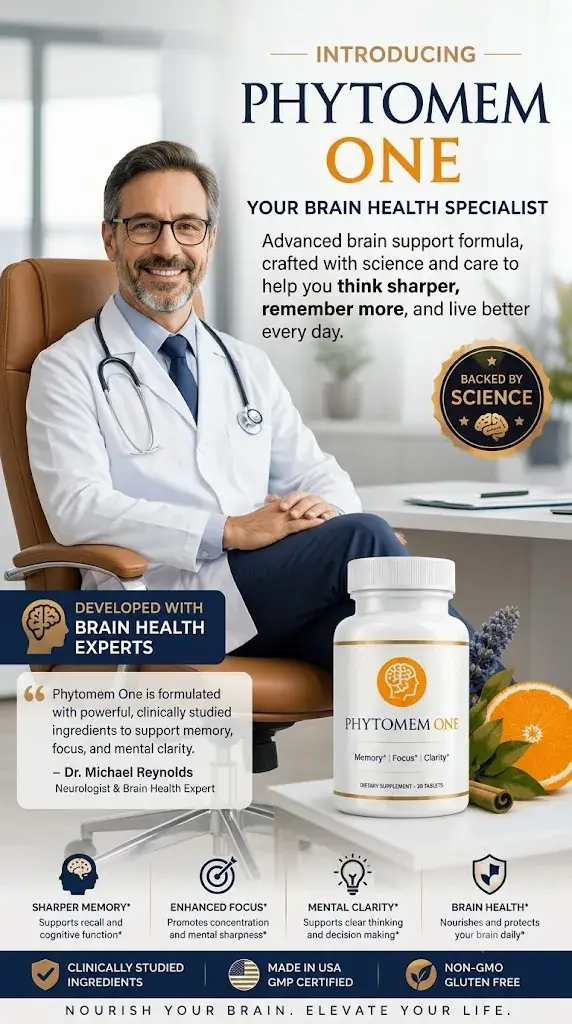 Phytomem One advanced brain health supplement for memory, focus, mental clarity, cognitive performance, and healthy brain aging 