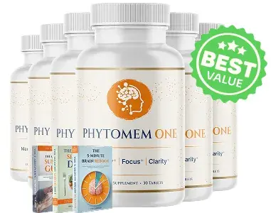 Phytomem One six bottles bulk value pack with bonus guide books and green best value seal badge